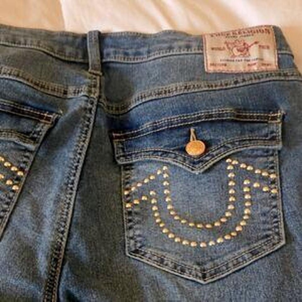 True Religion Women's Denim Jeans with Gold Accents